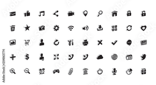 Communication, Internet, Mail, Technology, Business, Vector, Illustration, 3-D, Icons