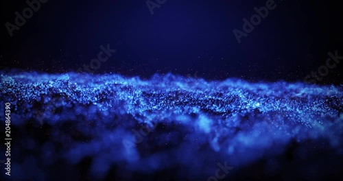 Particle wave on a black background