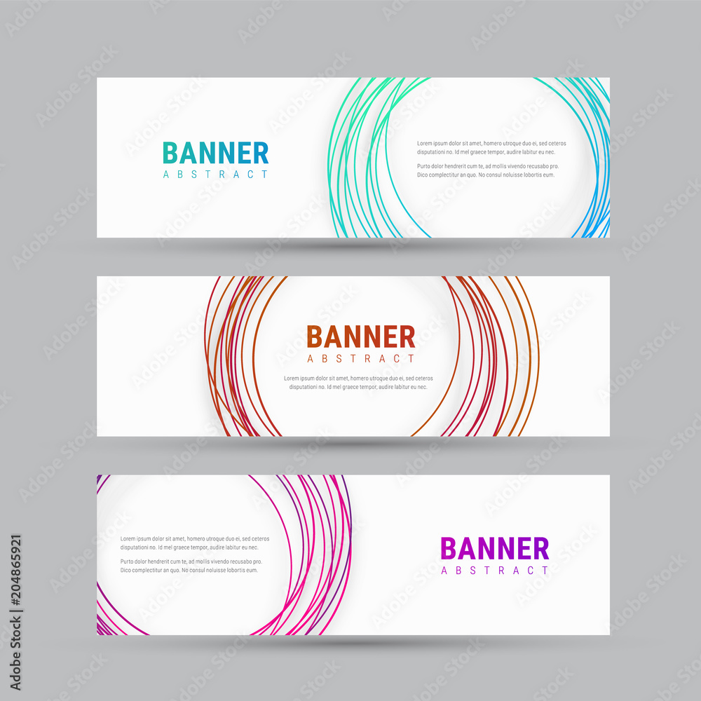 Naklejka premium Template of a white vector banner with abstract circles.