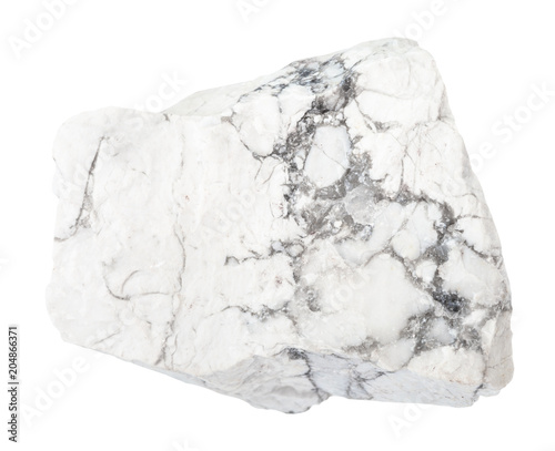 raw Howlite stone isolated on white