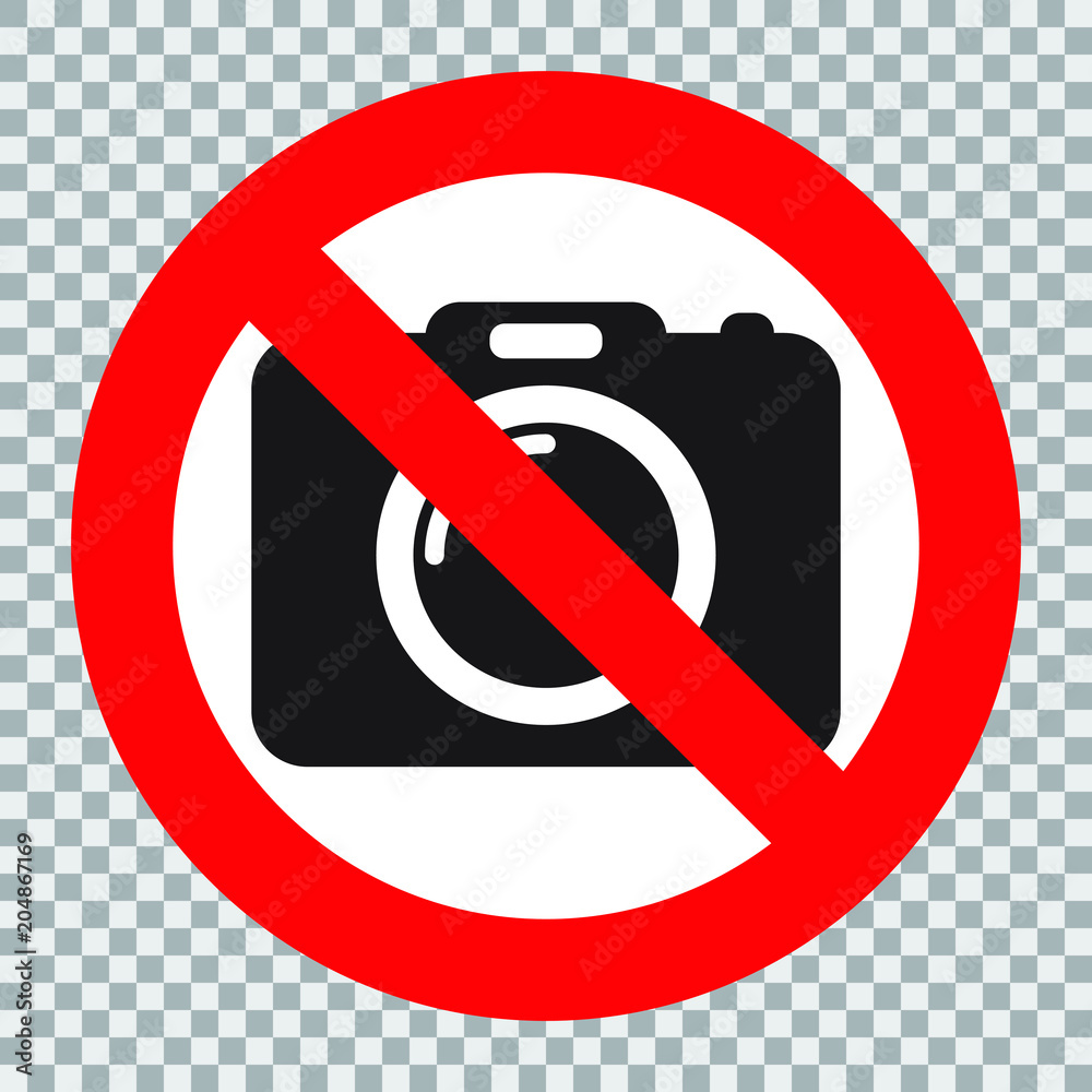 No cameras allowed sign. Red prohibition no camera sign. No taking pictures, no photographs sign. No cameras allowed sign. Red prohibition no camera sign. No taking pictures, no photographs sign.