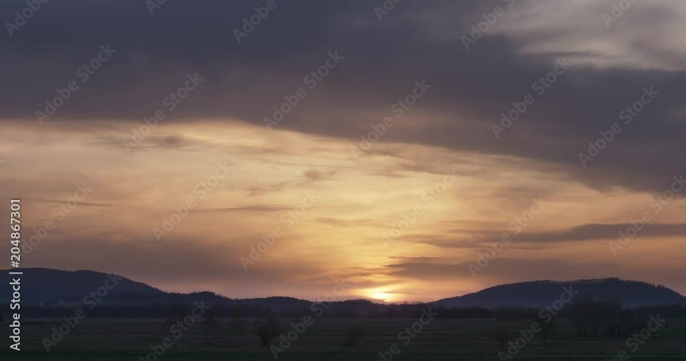Timelaps of the beautiful sunset over the mountains, 4k Timelaps of the beautiful sunset over the mountains, 4k