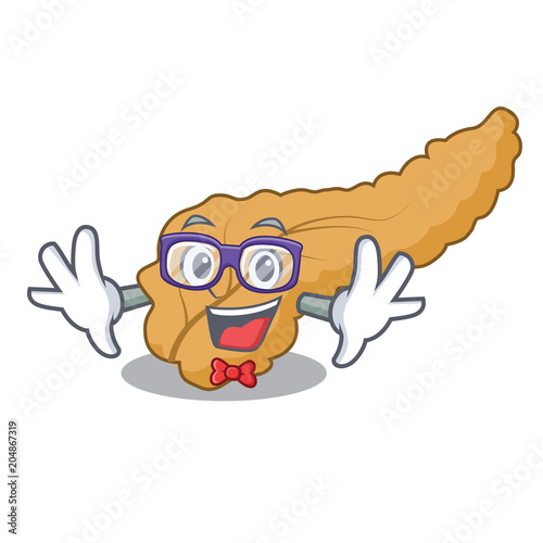 Geek pancreas character cartoon style