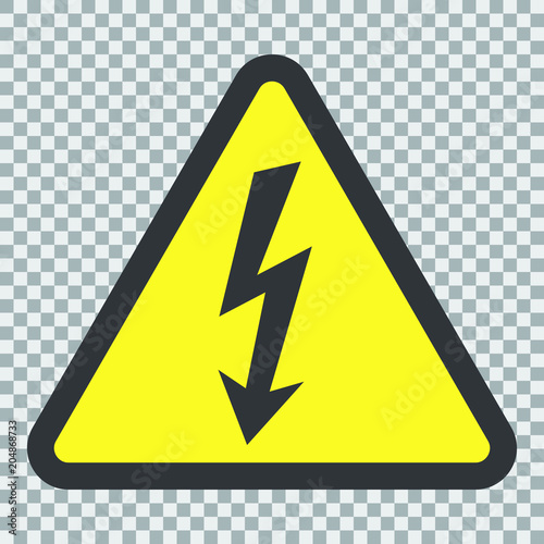 Free Download High Voltage Sign. Danger symbol. Black arrow isolated in yellow triangle on white background. Warning icon. Vector illustration - GFXLoad