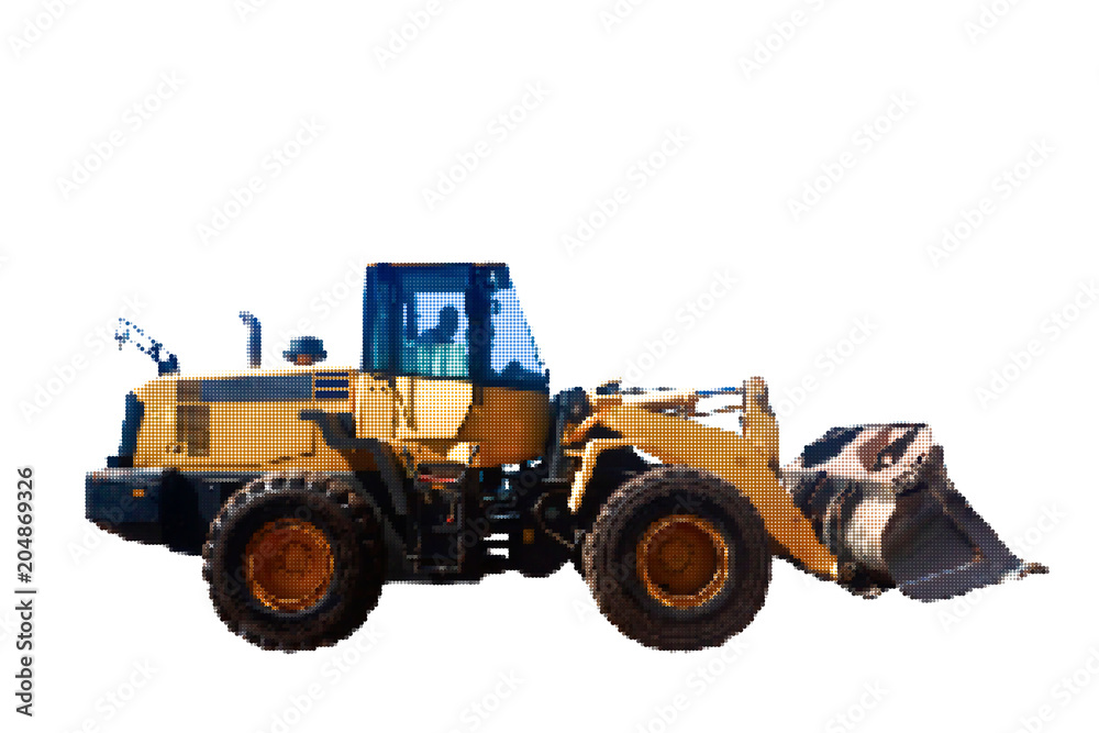 Obraz premium Bulldozer. Isolated on white background. Vector illustration.