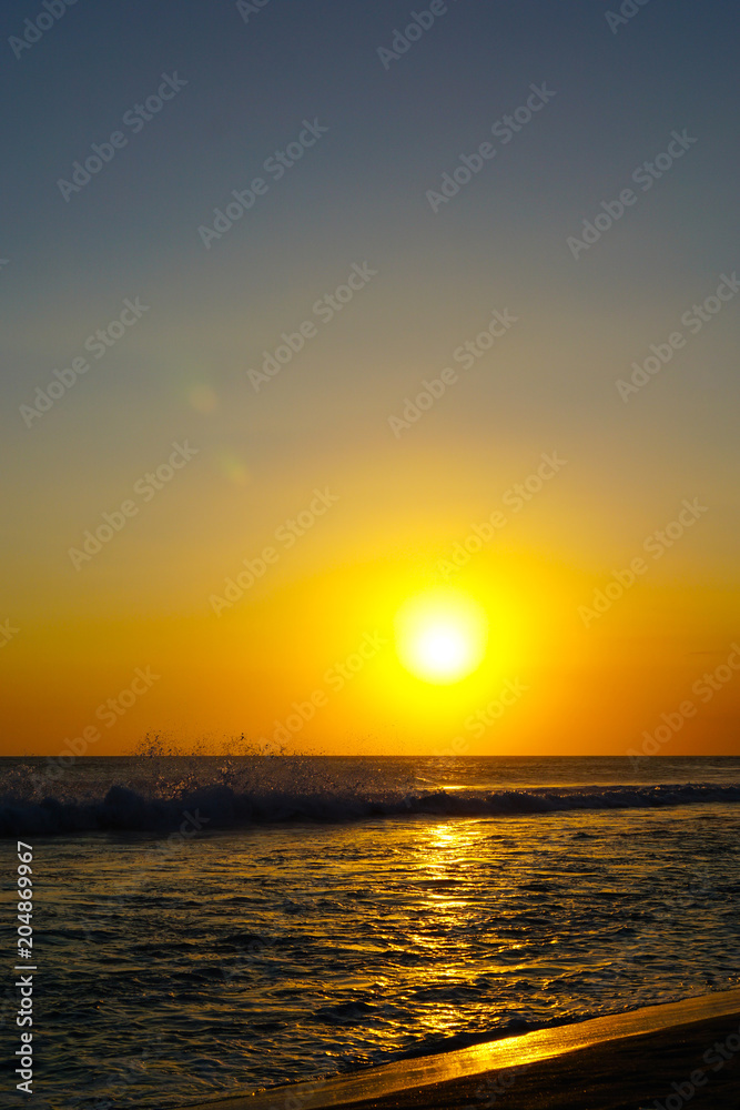 Sunset on Bali beach