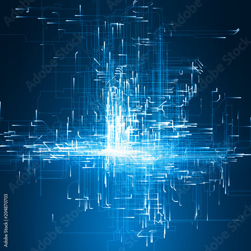 geometrically moving particules with energy trails.