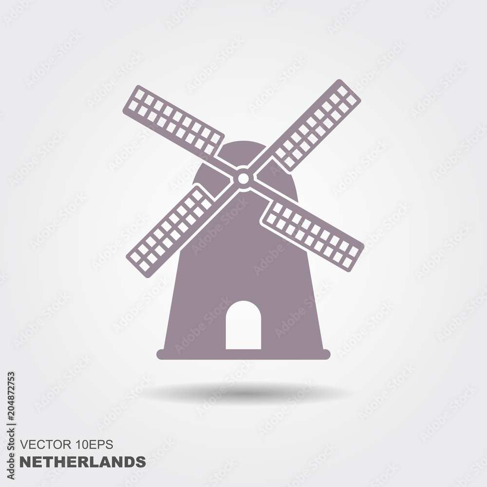 Windmill icon silhouette vector illustration Windmill icon silhouette vector illustration