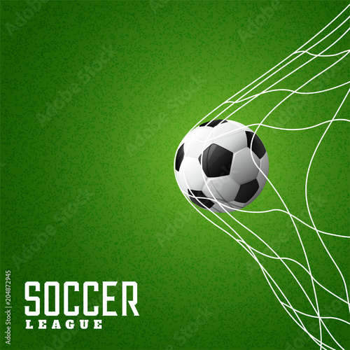 football hitting goal net background