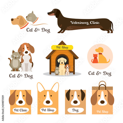 Cats & Dogs Logo and Symbol, Pets,Clinic, Shop or Store