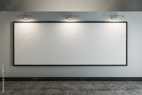 Contemporary interior with clean billboard