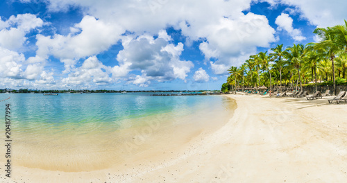 Fototapeta Naklejka Na Ścianę i Meble -  Public beach at Grand baie of Mauritius island, Africa