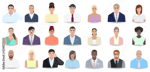 Business portraits of modern people, vector