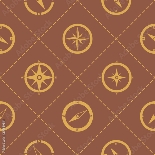 Seamless pattern with compass for your design