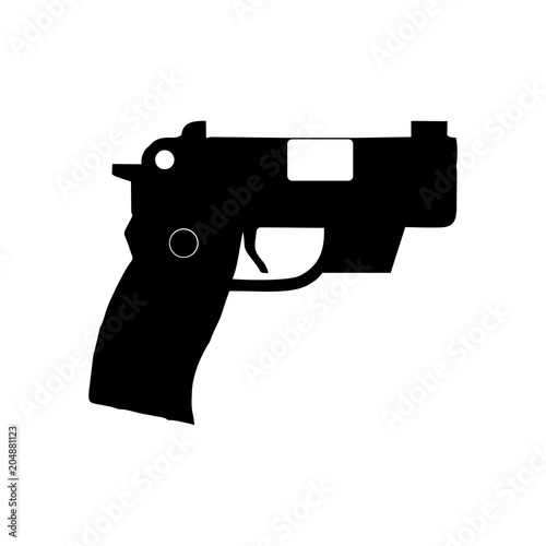 Handgun pistol icon. Vector Illustration