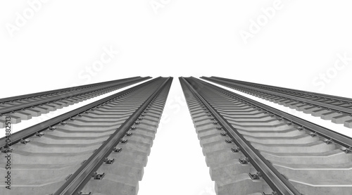 rail road perspective isolated on white
