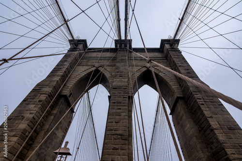 Brooklyn bridge arches and suspension wires © ex_flow