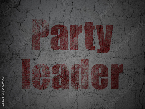 Political concept: Red Party Leader on grunge textured concrete wall background