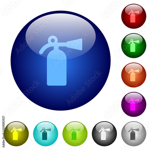 Fire extinguisher color glass buttons