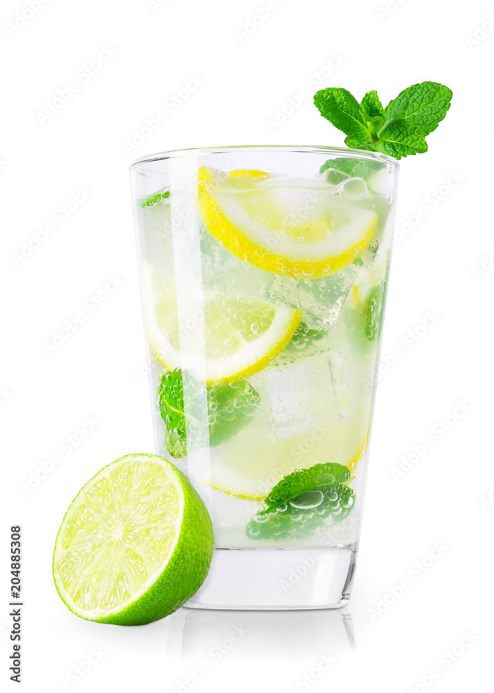 glass of cold lemonade isolated on white glass of cold lemonade isolated on white