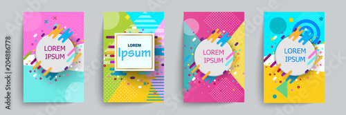 Covers with minimal design. Collection of cool bright covers. Geometric backgrounds for your design. Applicable for Banners, Placards, Posters, Flyers. Vector EPS10.