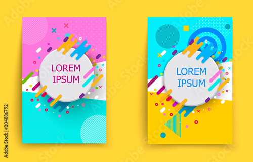 Covers with minimal design. Collection of cool bright covers. Geometric backgrounds for your design. Applicable for Banners, Placards, Posters, Flyers. Vector EPS10.