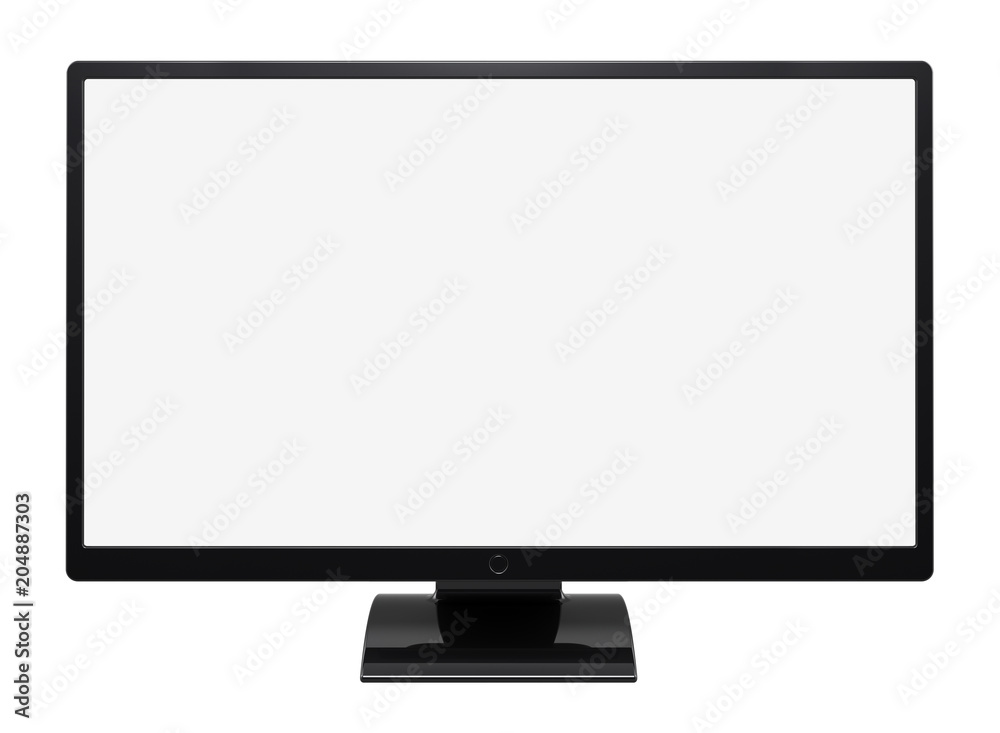 Display computer monitor flat screen wide blank empty desktop LCD TV presentation monitor black. 3d illustration, isolated Display computer monitor flat screen wide blank empty desktop LCD TV presentation monitor black. 3d illustration, isolated