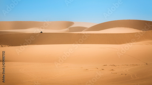 White sand dune desert in Mui Ne