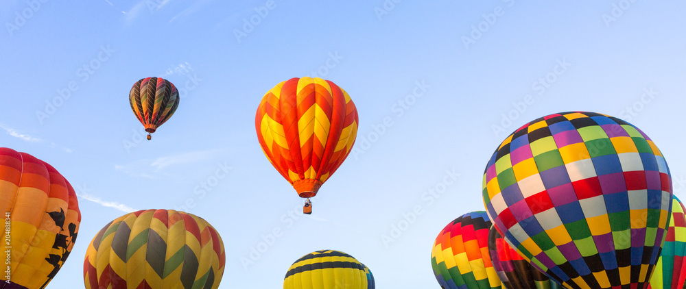 Fototapeta premium Hot Air Balloons on a bright blue sky