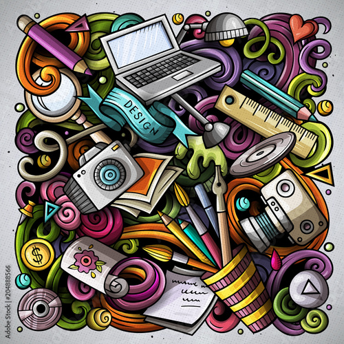 Cartoon vector doodles Art and Design illustration
