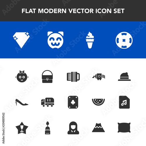 Modern  simple vector icon set with sweet  casino  food  accordion  ice  soft  kitty  kitchen  delivery  gem  kid  fashion  animal  transport  poker  car  home  asian  dessert  childhood  game icons