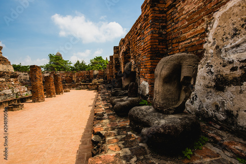 The ruined Buddha Old Town, Ayutthaya Province,Thailand.