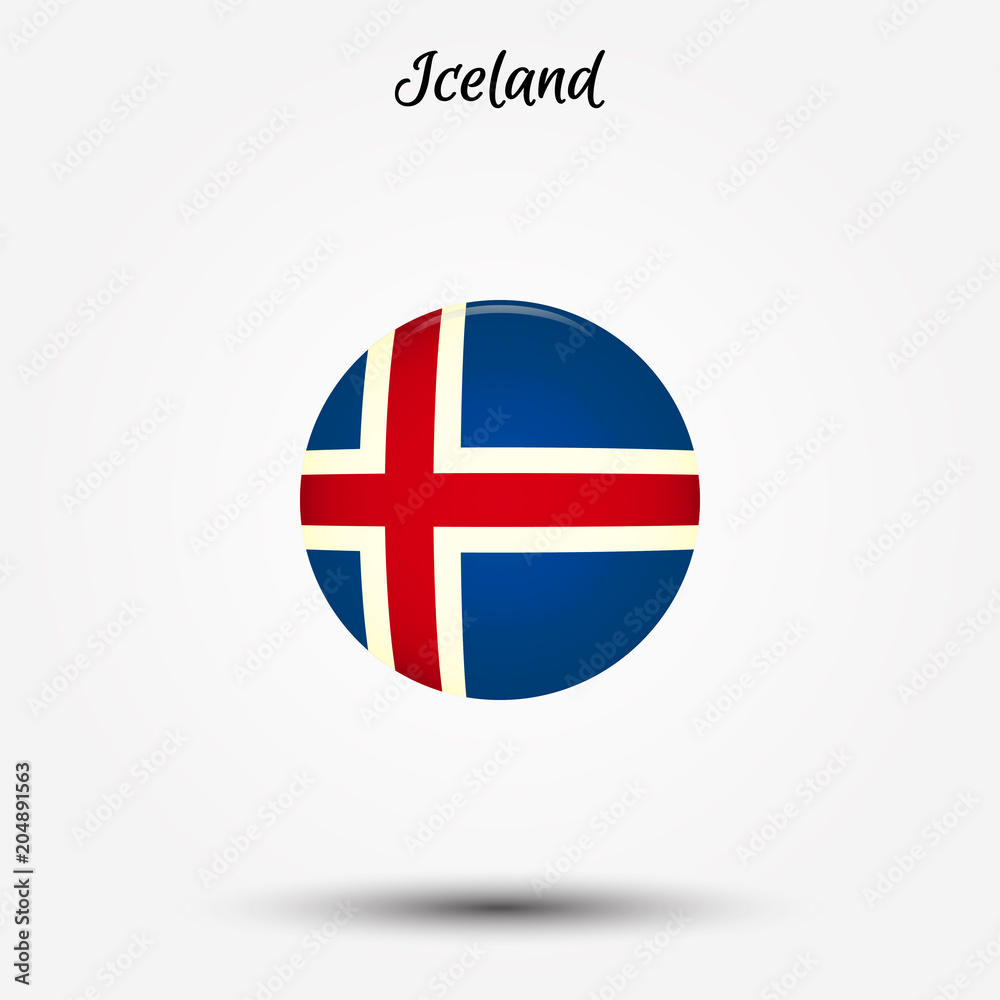 Fototapeta premium Flag of Iceland icon
