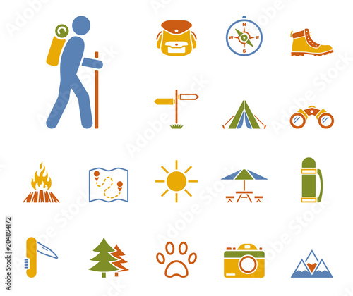 Wandern Iconset - Farbe