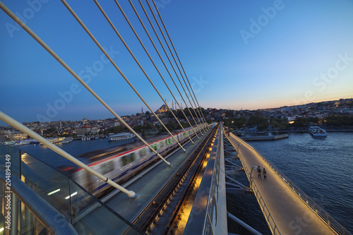 Golden Horn Metro bridge in Istanbul