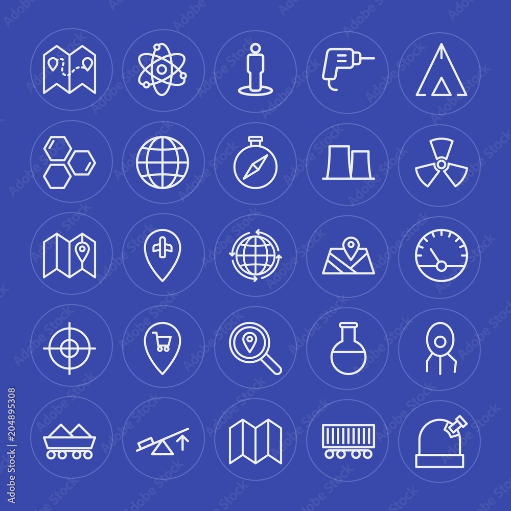 Modern Simple Set of industry, science, location Vector outline Icons. Contains such Icons as sky, observatory, freight, chemistry, drill and more on blue background. Fully Editable. Pixel Perfect. Modern Simple Set of industry, science, location Vector outline Icons. Contains such Icons as sky, observatory, freight, chemistry, drill and more on blue background. Fully Editable. Pixel Perfect.