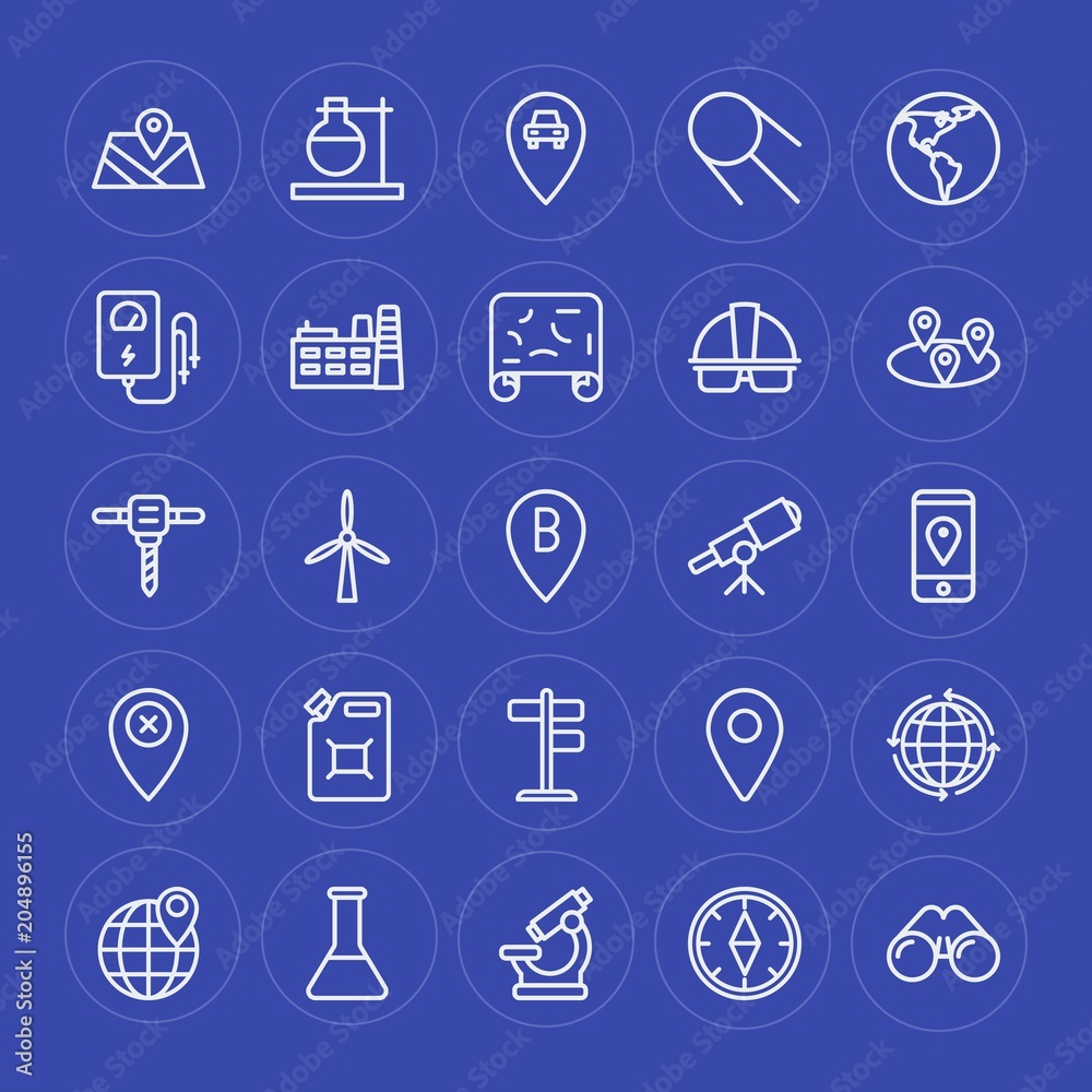 Modern Simple Set of industry, science, location Vector outline Icons. Contains such Icons as power, star, science, pin, laboratory, map and more on blue background. Fully Editable. Pixel Perfect. Modern Simple Set of industry, science, location Vector outline Icons. Contains such Icons as power, star, science, pin, laboratory, map and more on blue background. Fully Editable. Pixel Perfect.