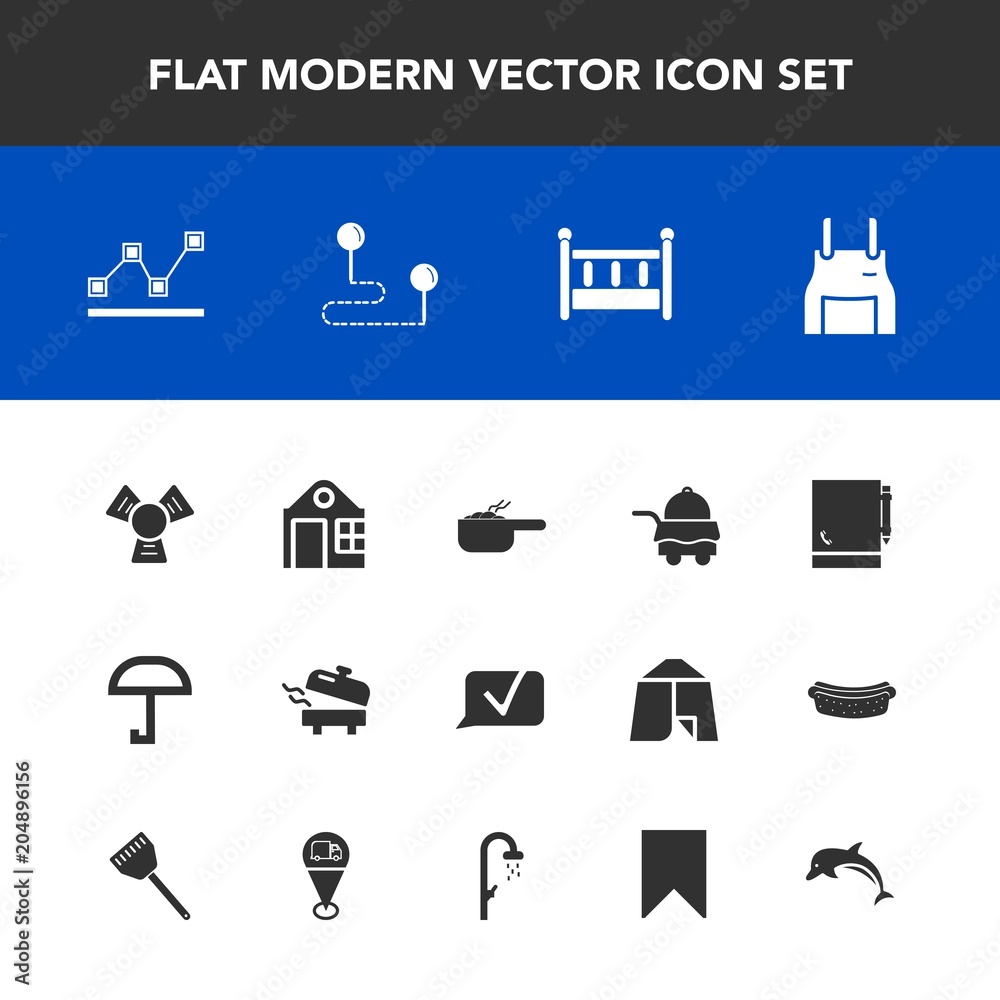 Modern, simple vector icon set with boiler, notebook, service, apron, chat, house, building, bed, business, room, graph, chart, position, data, communication, dinner, hotel, food, cooler, meal icons Modern, simple vector icon set with boiler, notebook, service, apron, chat, house, building, bed, business, room, graph, chart, position, data, communication, dinner, hotel, food, cooler, meal icons