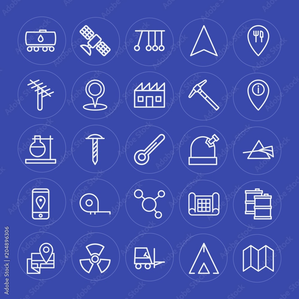 Modern Simple Set of industry, science, location Vector outline Icons. Contains such Icons as oil, pointer, delivery, motion, world and more on blue background. Fully Editable. Pixel Perfect. Modern Simple Set of industry, science, location Vector outline Icons. Contains such Icons as oil, pointer, delivery, motion, world and more on blue background. Fully Editable. Pixel Perfect.