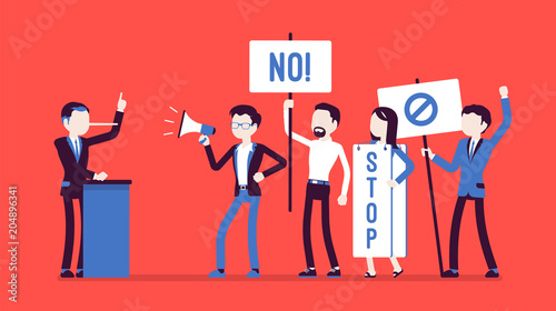 Liar and people protesting