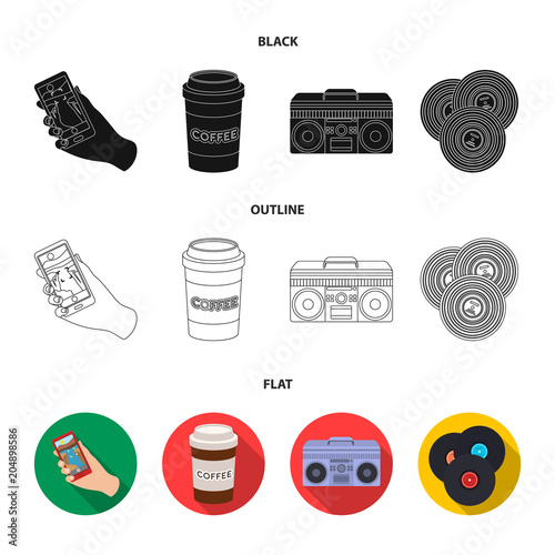 Hipster, fashion, style, subculture .Hipster style set collection icons in black,flat,outline style vector symbol stock illustration web.