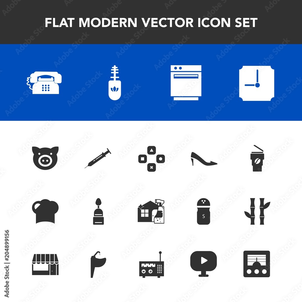 Modern, simple vector icon set with brush, play, coffee, cleaner, drink, makeup, cake, radio, black, technology, pig, hot, communication, mascara, cup, antenna, equipment, housework, pork, hour icons Modern, simple vector icon set with brush, play, coffee, cleaner, drink, makeup, cake, radio, black, technology, pig, hot, communication, mascara, cup, antenna, equipment, housework, pork, hour icons