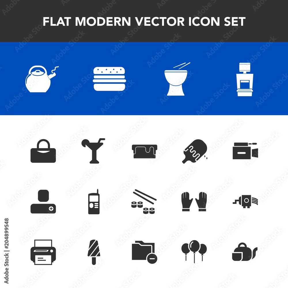 Modern, simple vector icon set with drink, cake, ice, fish, sport, music, person, hamburger, microphone, alcohol, teapot, phone, japanese, video, contact, seafood, percussion, dessert, kettle icons Modern, simple vector icon set with drink, cake, ice, fish, sport, music, person, hamburger, microphone, alcohol, teapot, phone, japanese, video, contact, seafood, percussion, dessert, kettle icons