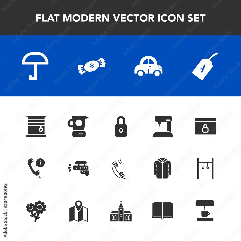 Modern, simple vector icon set with communication, curtain, sign, rain, tag, equipment, umbrella, phone, coffee, transport, sew, internet, sewing, kitchen, interior, window, lollipop, flight icons Modern, simple vector icon set with communication, curtain, sign, rain, tag, equipment, umbrella, phone, coffee, transport, sew, internet, sewing, kitchen, interior, window, lollipop, flight icons