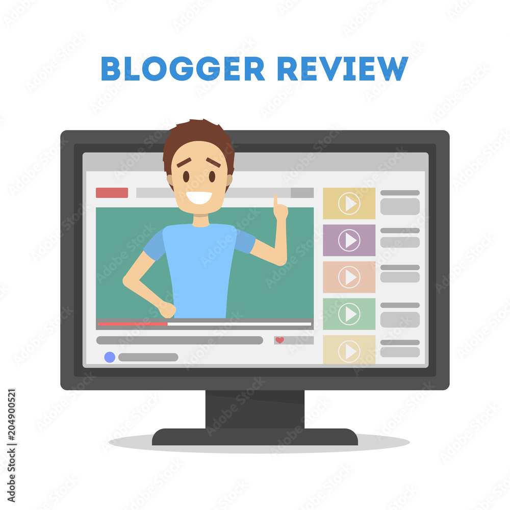 Blogger in computer. Blogger in computer.