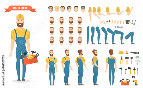 Male builder character set.