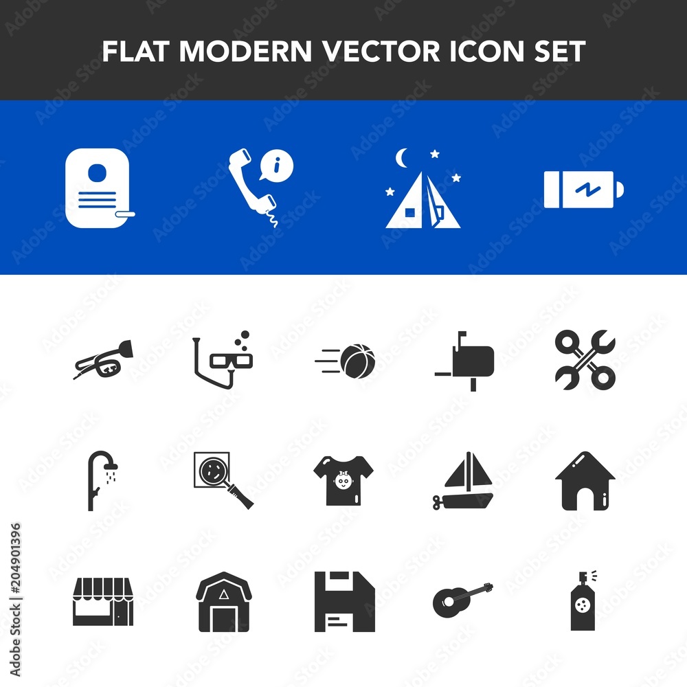 Modern, simple vector icon set with find, message, battery, ball, music, camp, sound, water, football, call, mask, tent, child, post, tool, industrial, outdoor, trumpet, bathroom, game, energy icons Modern, simple vector icon set with find, message, battery, ball, music, camp, sound, water, football, call, mask, tent, child, post, tool, industrial, outdoor, trumpet, bathroom, game, energy icons
