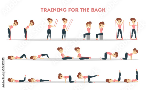 Fitness exercises set.