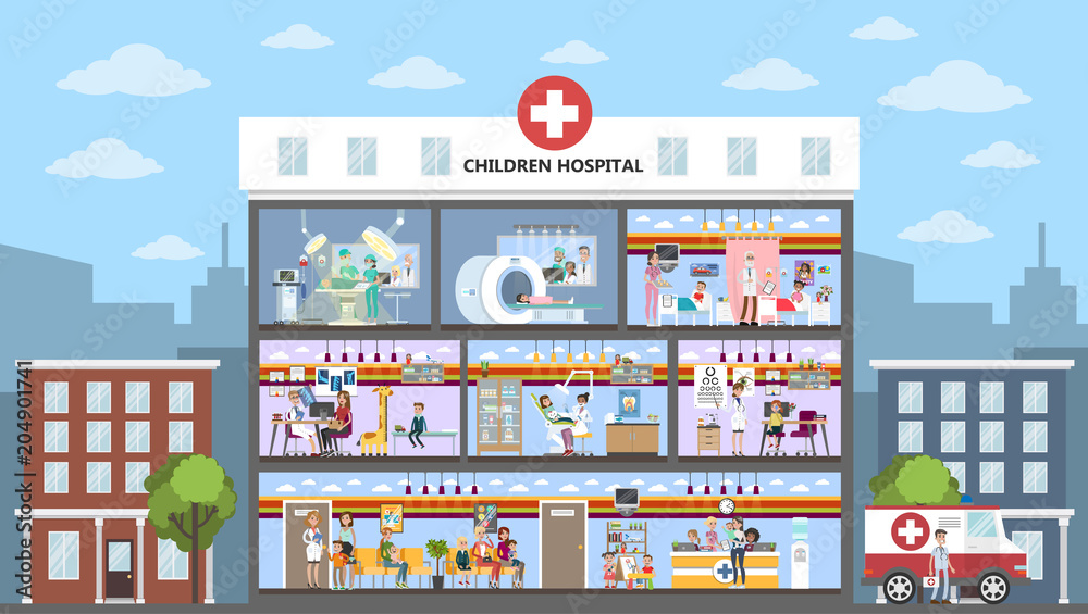 Children hospital building. Children hospital building.