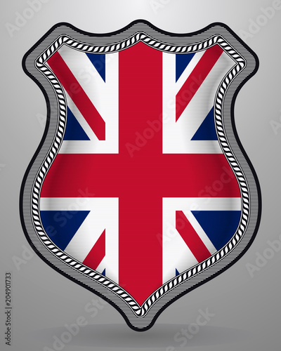 Flag of United Kingdom. Vector Badge and Icon